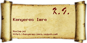 Kenyeres Imre névjegykártya
