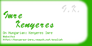 imre kenyeres business card